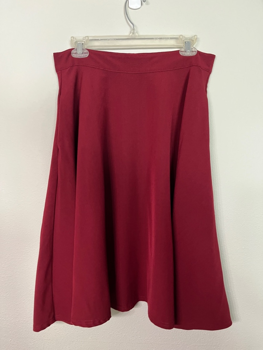 Women's A-Line Skirt in Deep Wine Red